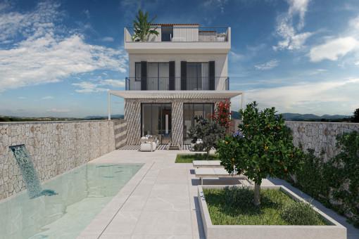 Modern new-build townhouse with pool and roof terrace in Santanyi