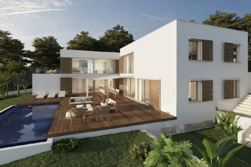 Exclusive plot with approved basic project for luxury villa with sea views in Font de sa Cala